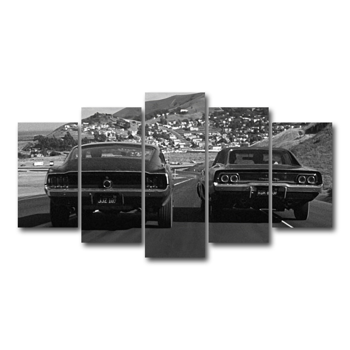 AUTO-MOCKUP WHITE | Car Chase Bullitt | 5 Piece | Gallery Wrap Canvas | group=5_normal