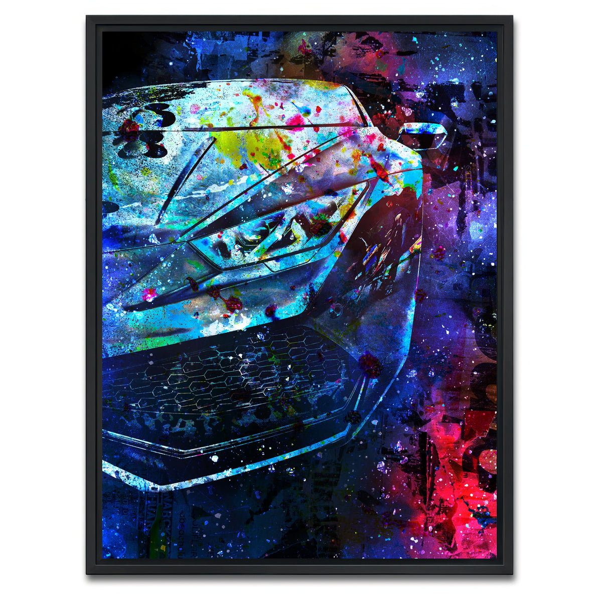 AUTO-MOCKUP WHITE | Car Color Splash | 1 Piece | Black Framed Canvas | group=3x4