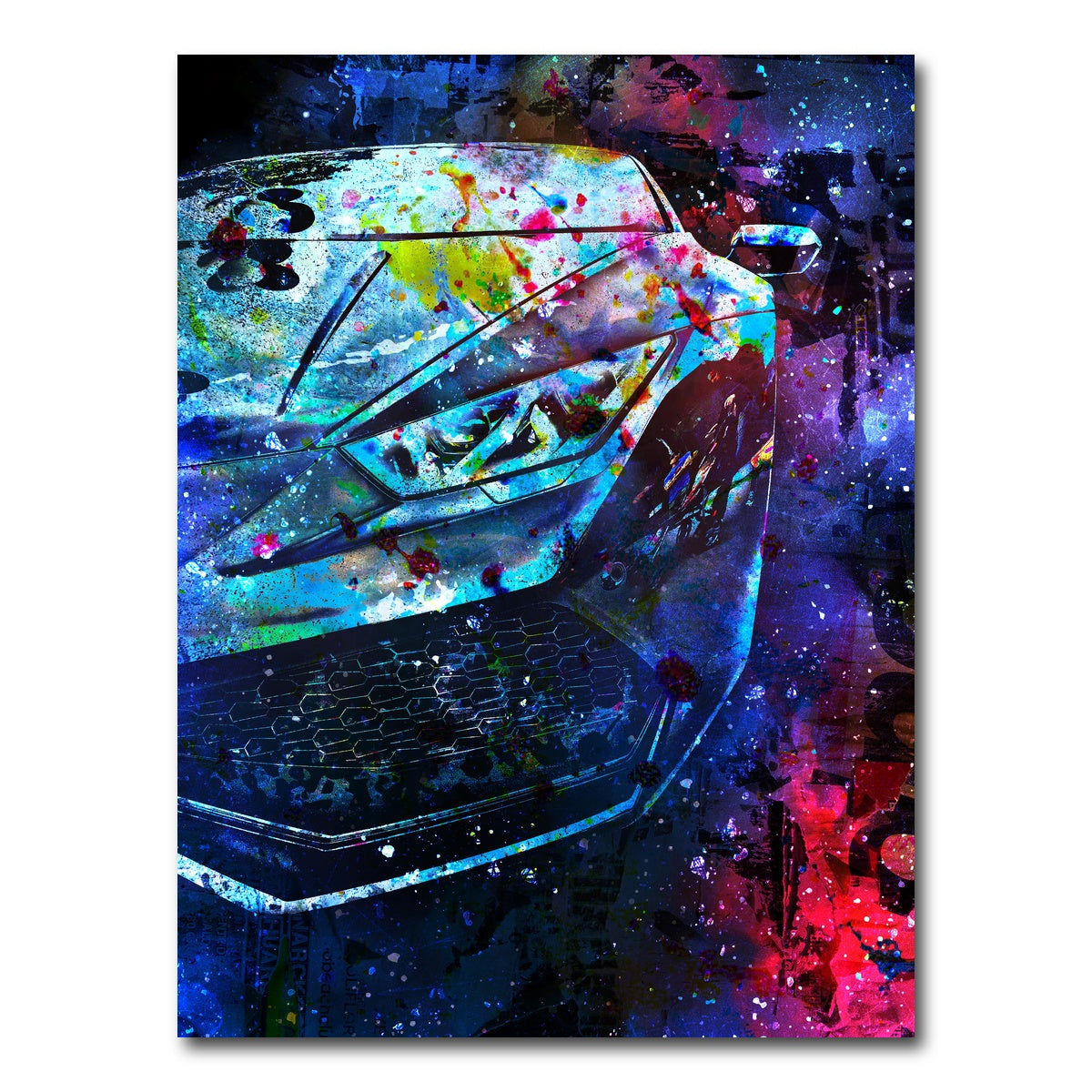 AUTO-MOCKUP WHITE | Car Color Splash | 1 Piece | Gallery Wrap Canvas | group=3x4