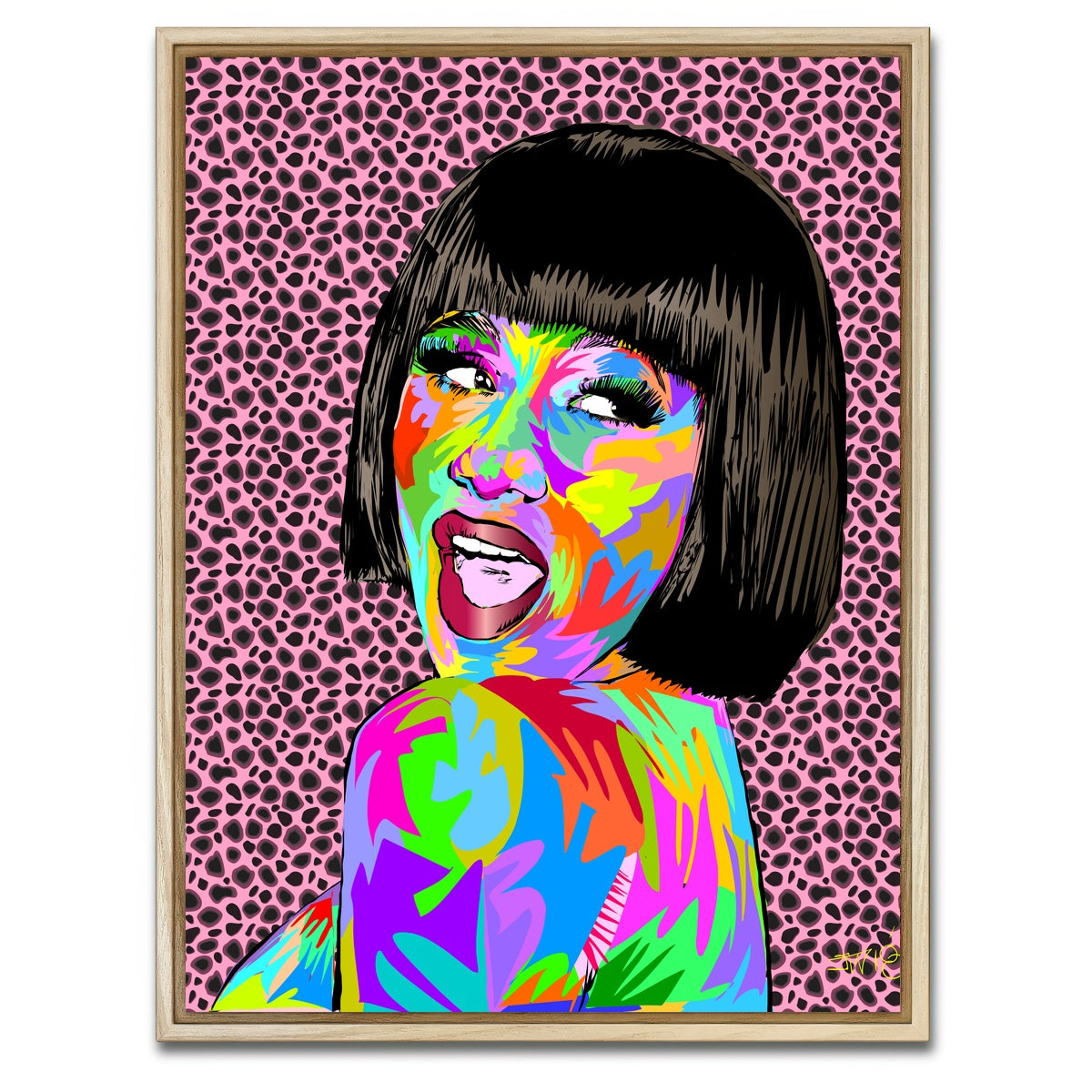 AUTO-MOCKUP WHITE | Cardi b | 1 Piece | Natural Framed Canvas | group=3x4