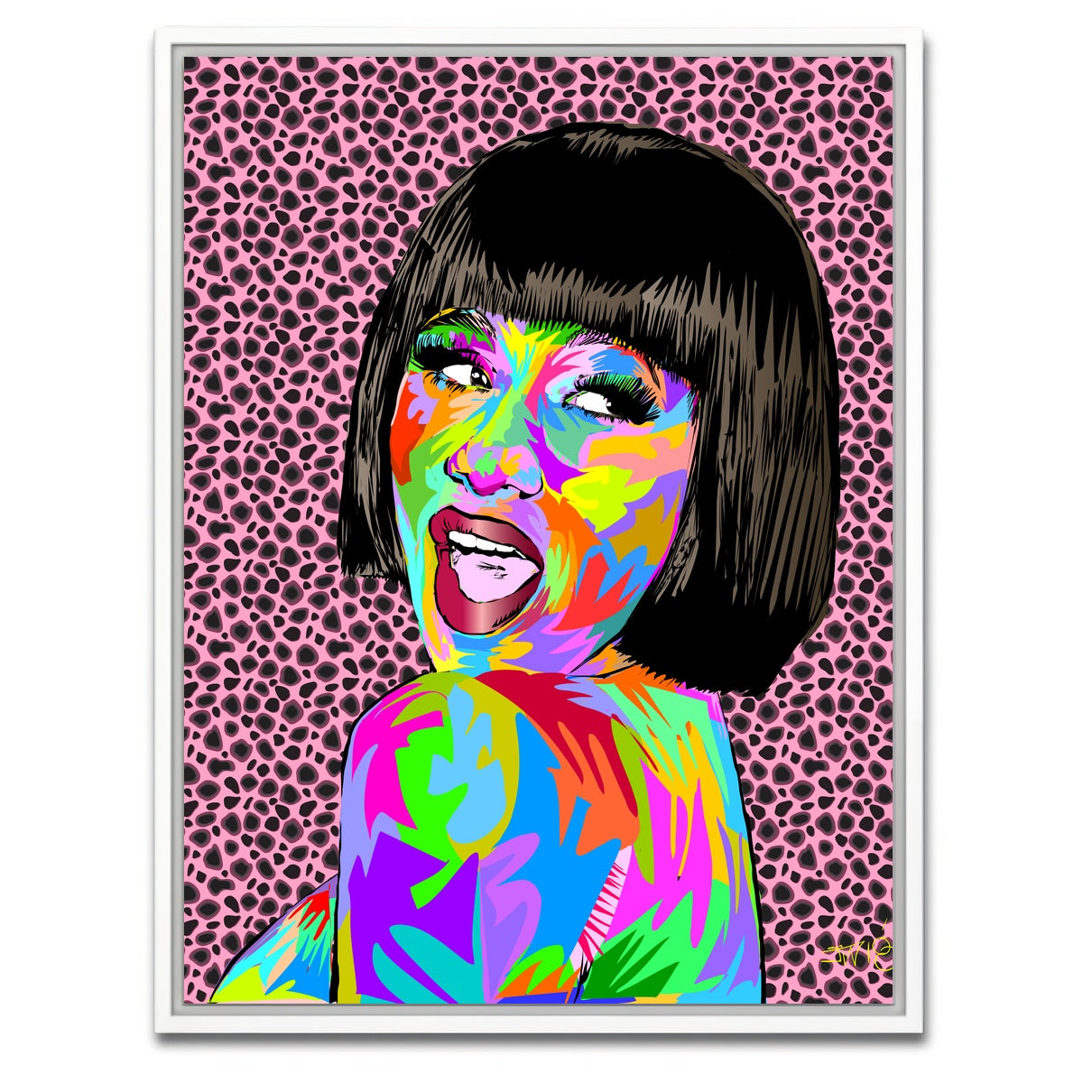 AUTO-MOCKUP WHITE | Cardi b | 1 Piece | White Framed Canvas | group=3x4