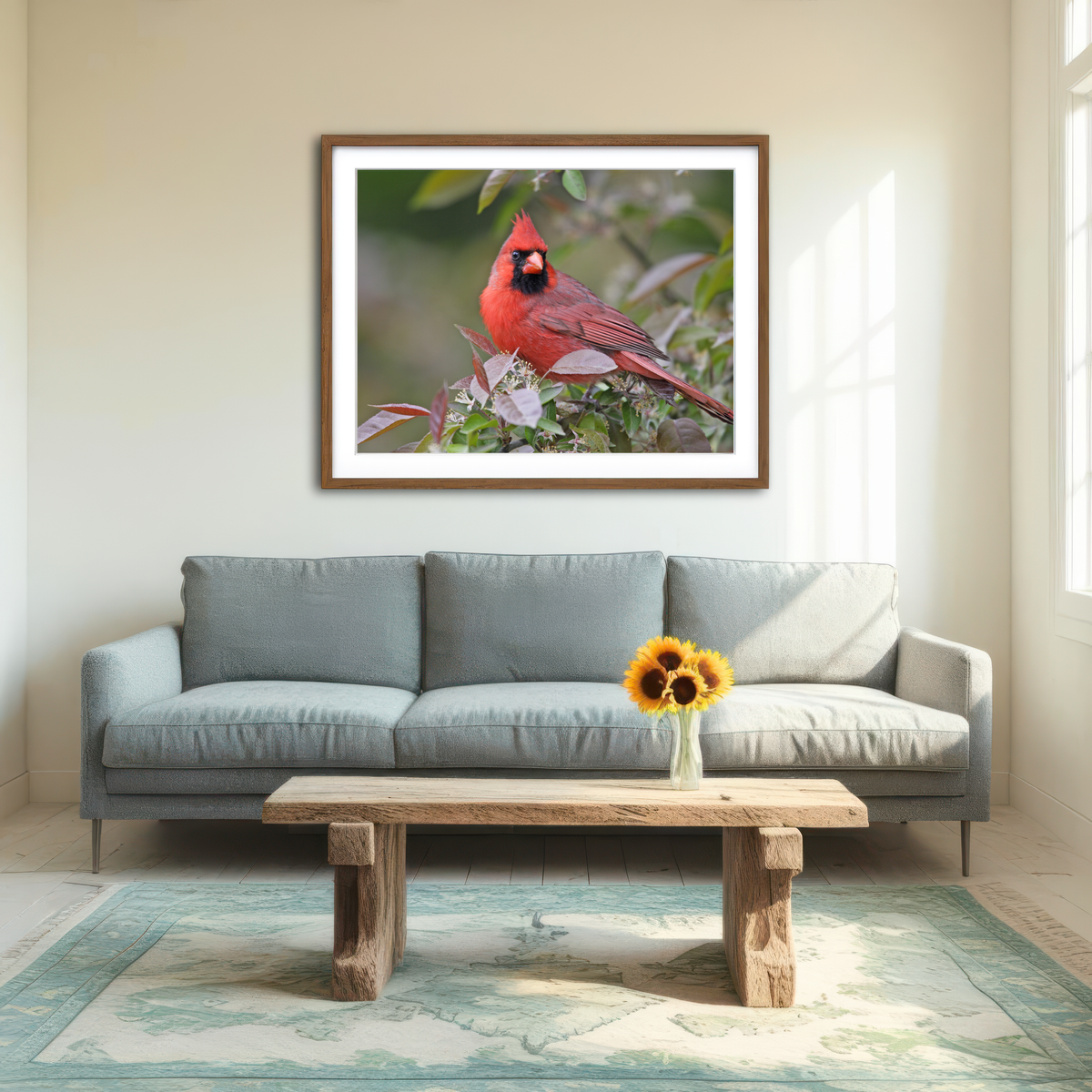 AUTO-MOCKUP ROOM | Cardinal Perched Wall Art