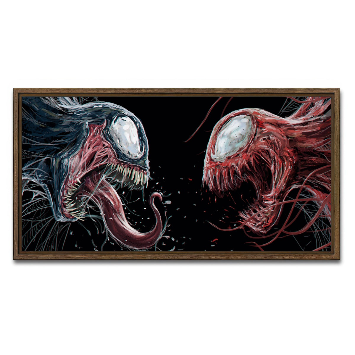 AUTO-MOCKUP WHITE | Carnage VS. Venom | 1 Piece | Walnut Framed Canvas | group=2x1