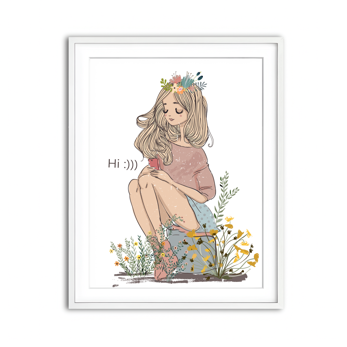 Framed Print 3x4 White