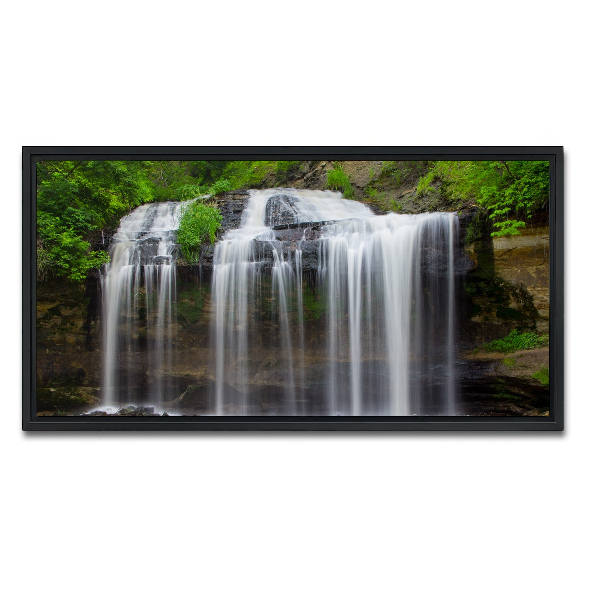 AUTO-MOCKUP WHITE | Cascade Falls | 1 Piece | Black Framed Canvas | group=2x1