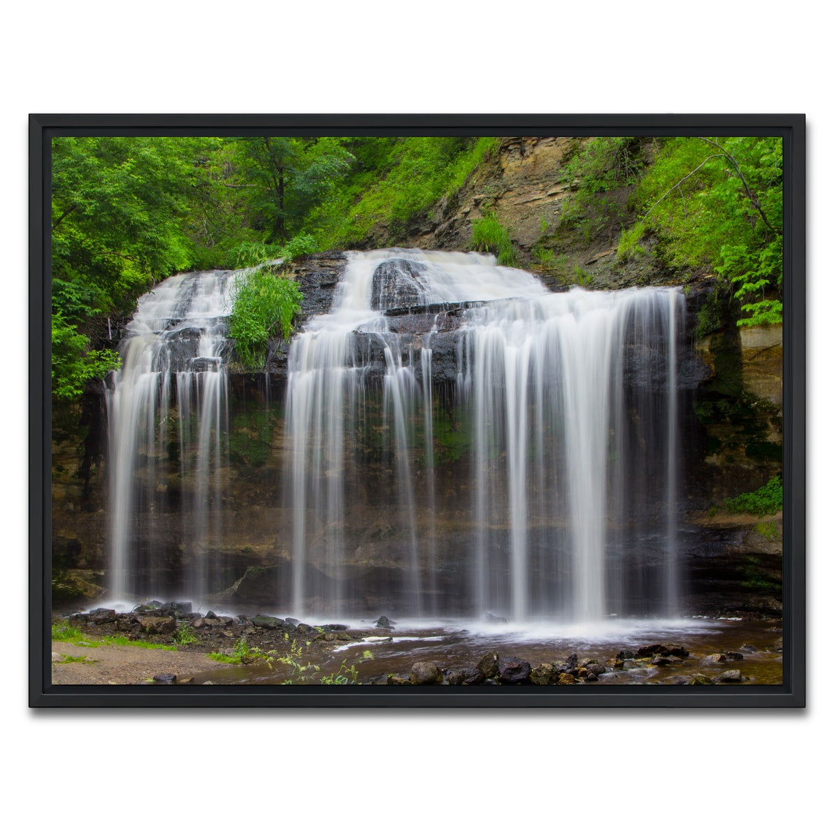 AUTO-MOCKUP WHITE | Cascade Falls | 1 Piece | Black Framed Canvas | group=4x3