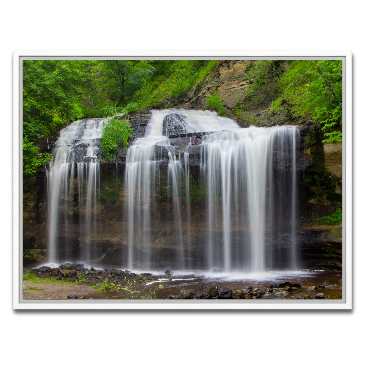 AUTO-MOCKUP WHITE | Cascade Falls | 1 Piece | White Framed Canvas | group=4x3