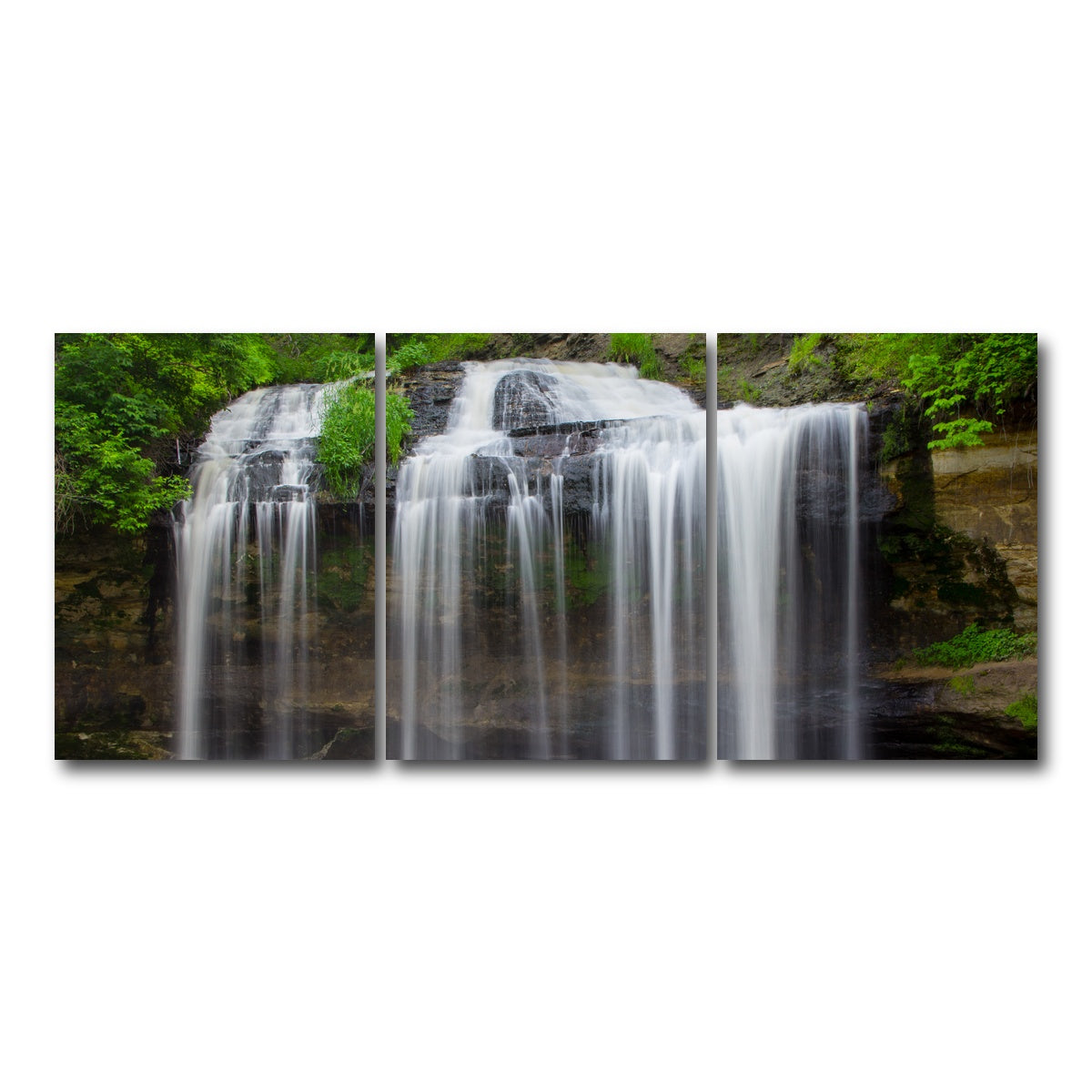 AUTO-MOCKUP WHITE | Cascade Falls | 3 Piece | Gallery Wrap Canvas | group=18x24