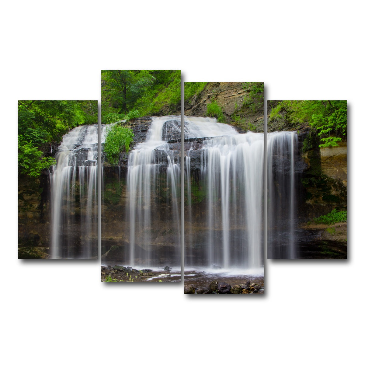 AUTO-MOCKUP WHITE | Cascade Falls | 4 Piece | Gallery Wrap Canvas | group=4_short