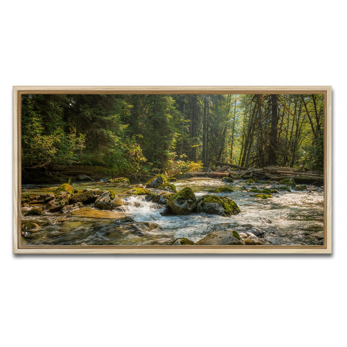 AUTO-MOCKUP WHITE | Cascade River | 1 Piece | Natural Framed Canvas | group=2x1