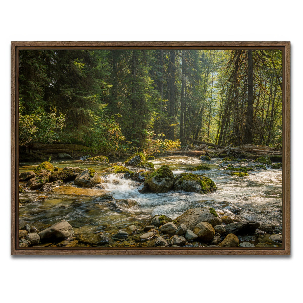 AUTO-MOCKUP WHITE | Cascade River | 1 Piece | Walnut Framed Canvas | group=4x3