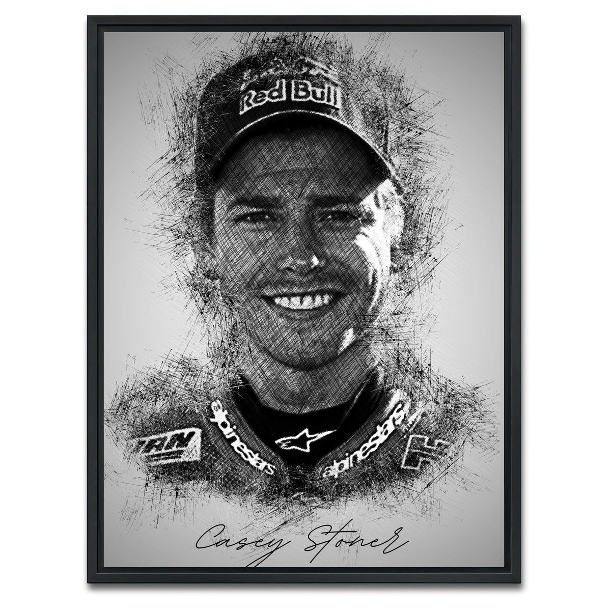 AUTO-MOCKUP WHITE | Casey Stoner | 1 Piece | Black Framed Canvas | group=3x4