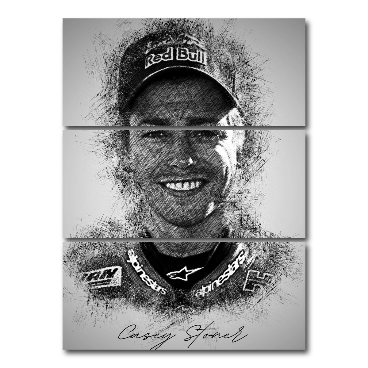 AUTO-MOCKUP WHITE | Casey Stoner | 3 Piece | Gallery Wrap Canvas | group=8x18_stacked