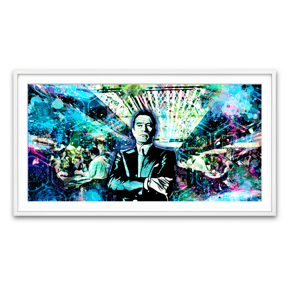 Framed Print 2x1 White