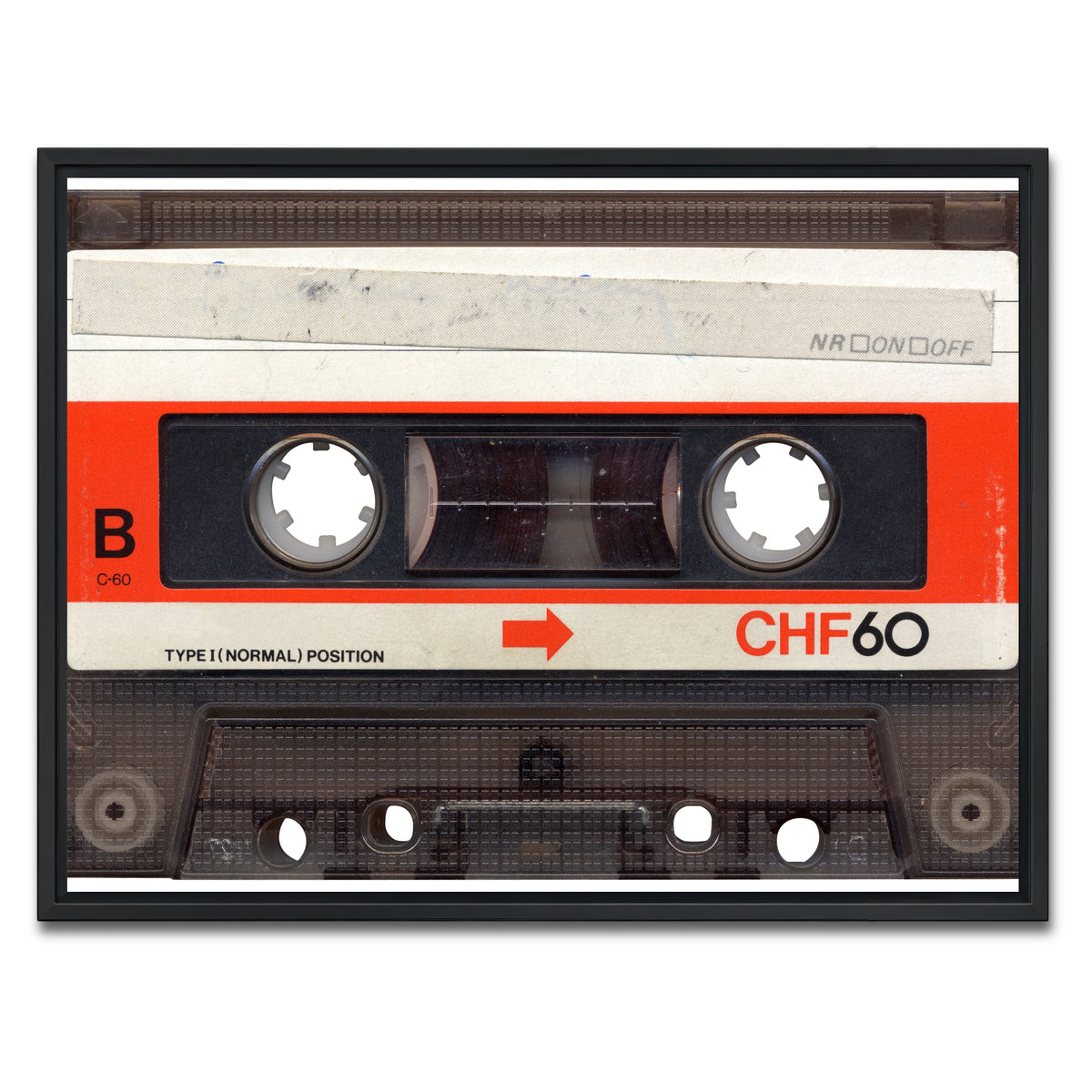 AUTO-MOCKUP WHITE | Cassette Tape | 1 Piece | Black Framed Canvas | group=4x3