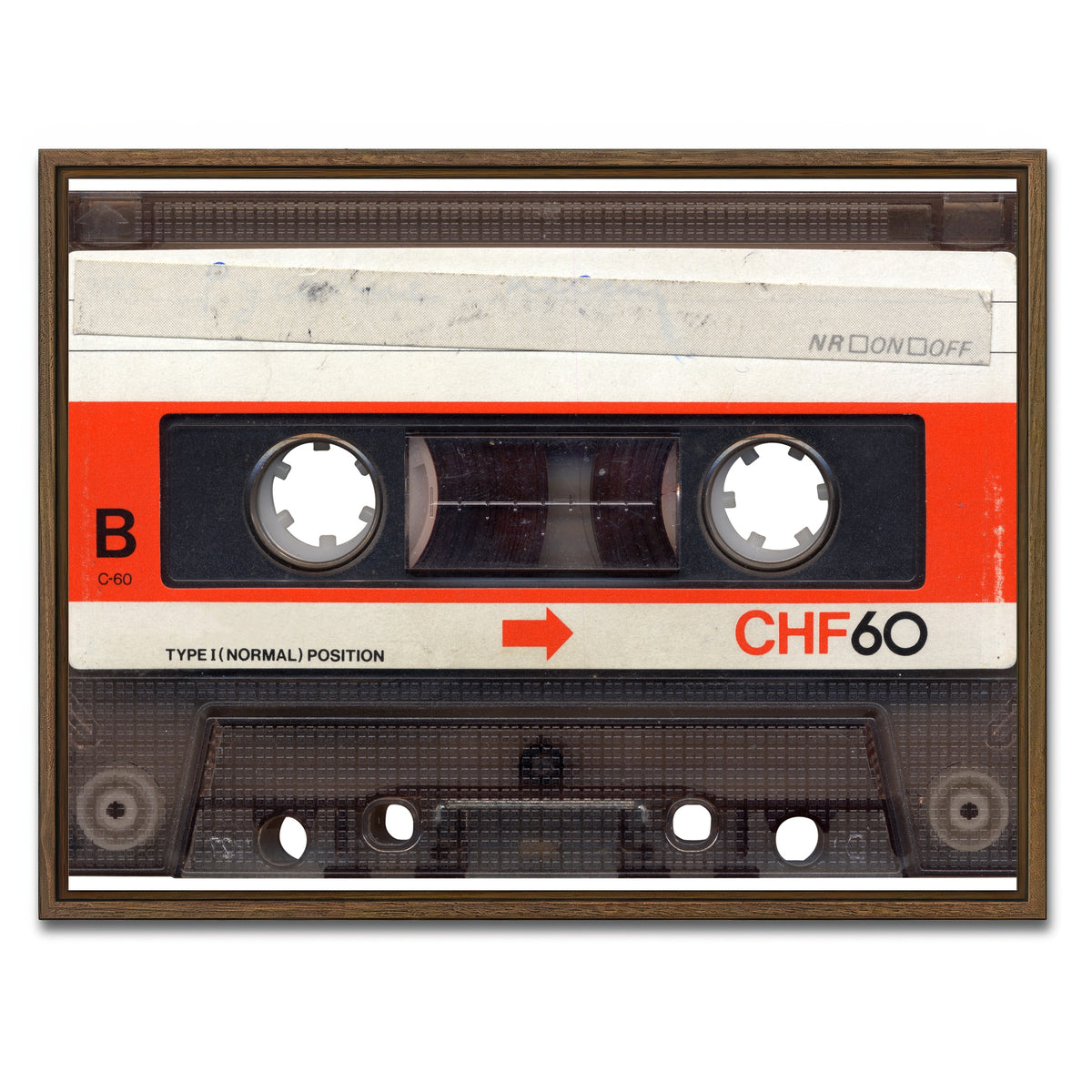AUTO-MOCKUP WHITE | Cassette Tape | 1 Piece | Walnut Framed Canvas | group=4x3