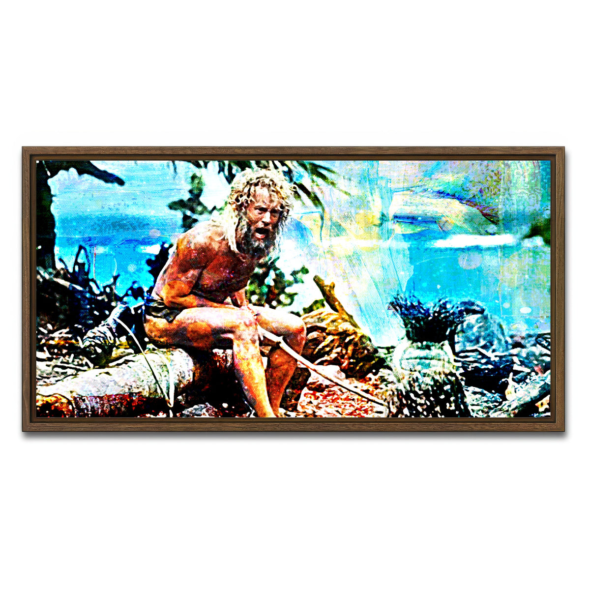 AUTO-MOCKUP WHITE | Castaway | 1 Piece | Walnut Framed Canvas | group=2x1