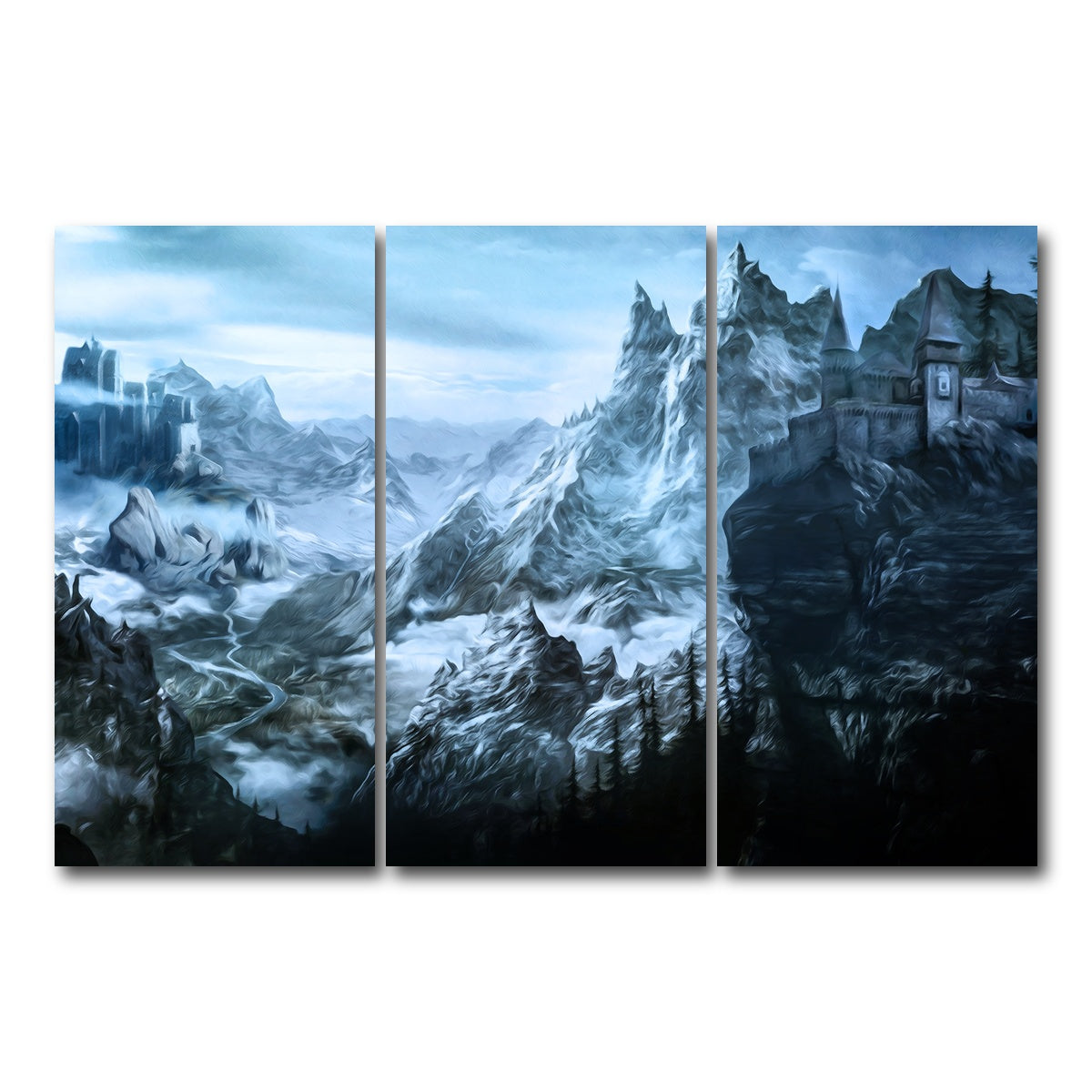 AUTO-MOCKUP WHITE | Castle Ridge | 3 Piece | Gallery Wrap Canvas | group=12x24