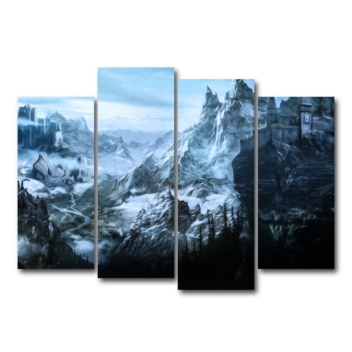 AUTO-MOCKUP WHITE | Castle Ridge | 4 Piece | Gallery Wrap Canvas | group=4_normal