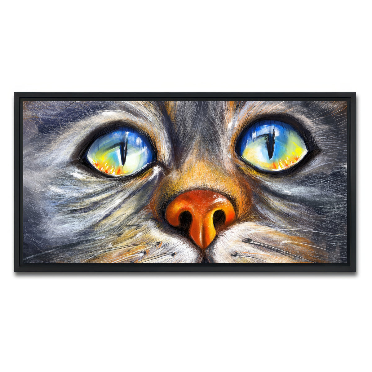 AUTO-MOCKUP WHITE | Cat Eyes | 1 Piece | Black Framed Canvas | group=2x1