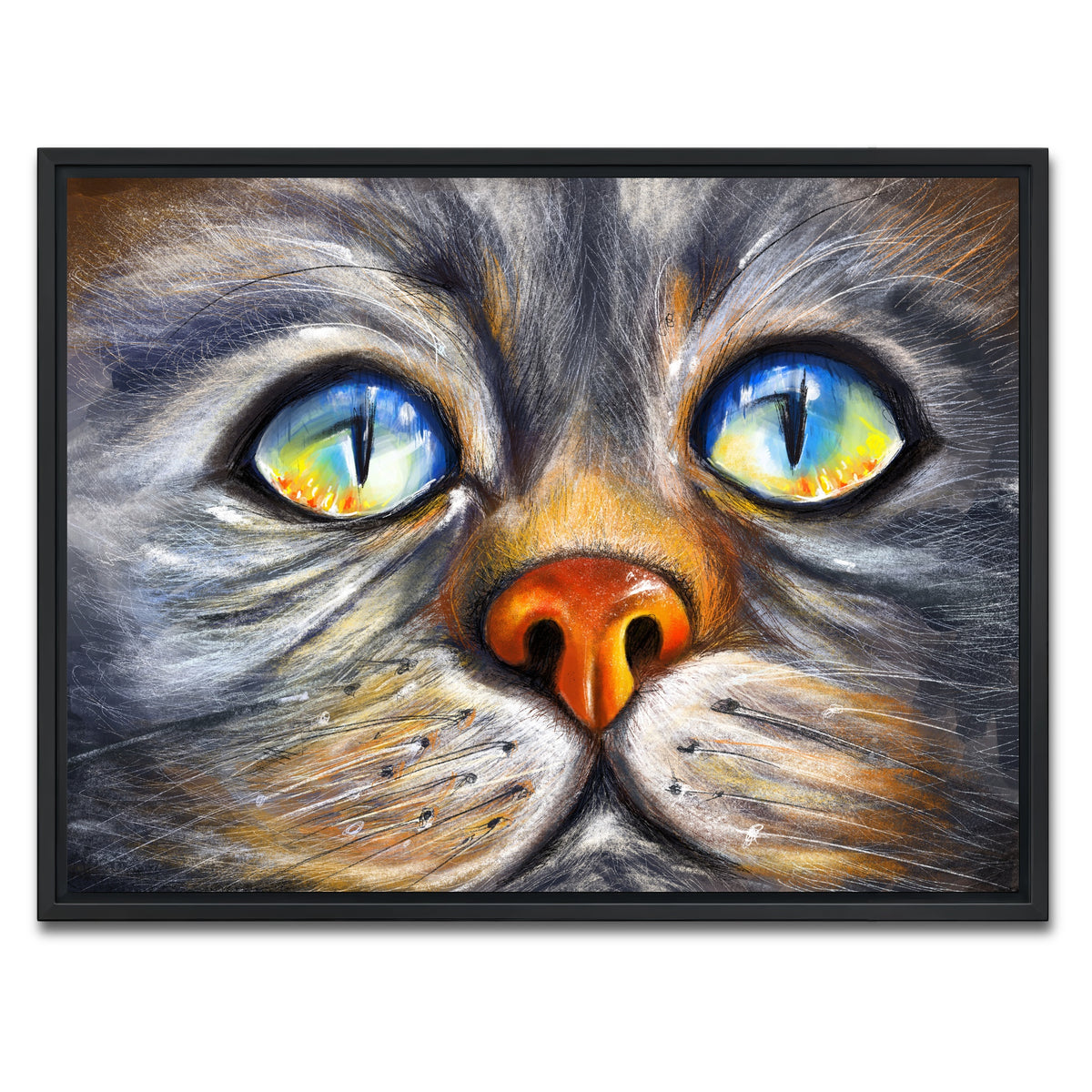 AUTO-MOCKUP WHITE | Cat Eyes | 1 Piece | Black Framed Canvas | group=4x3