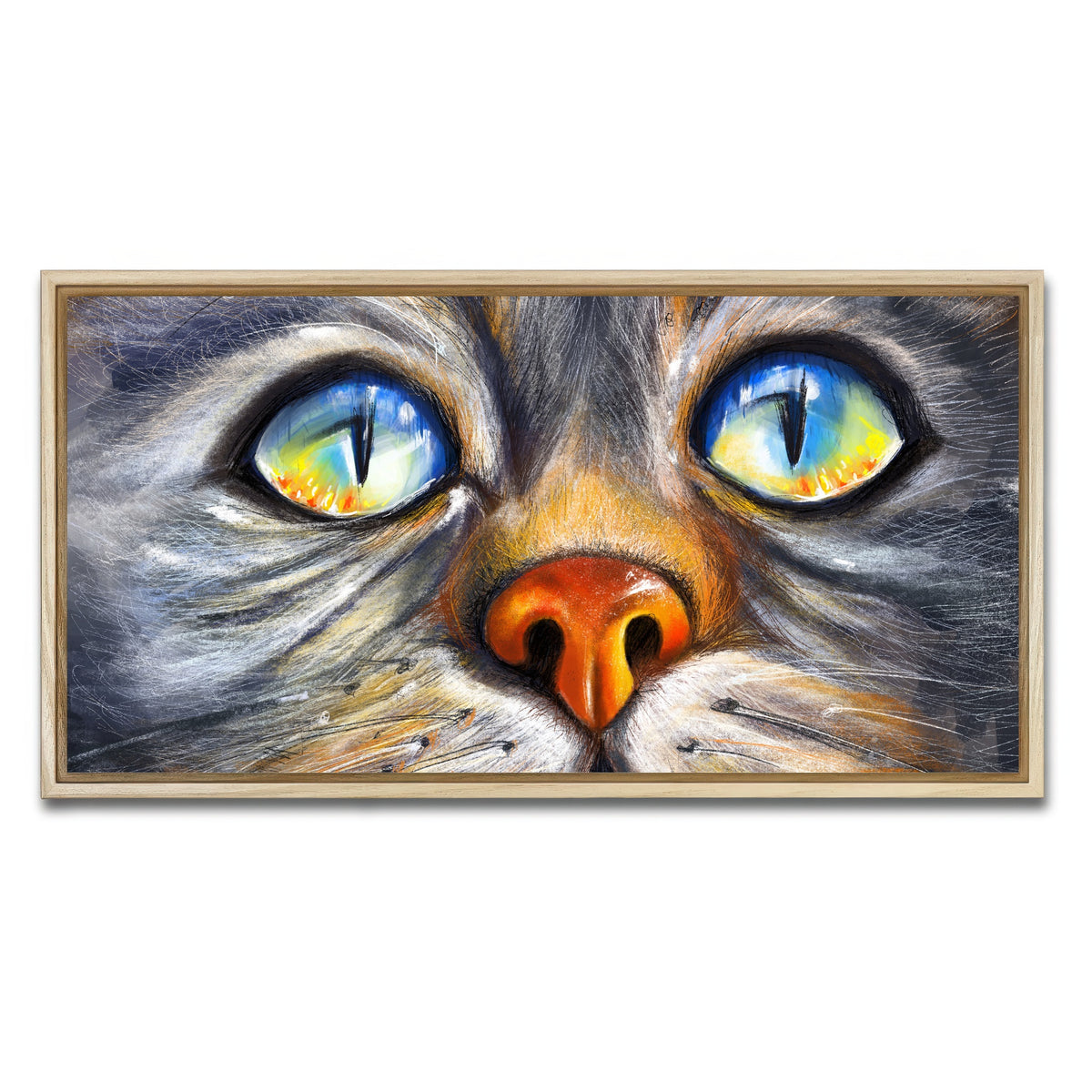 AUTO-MOCKUP WHITE | Cat Eyes | 1 Piece | Natural Framed Canvas | group=2x1