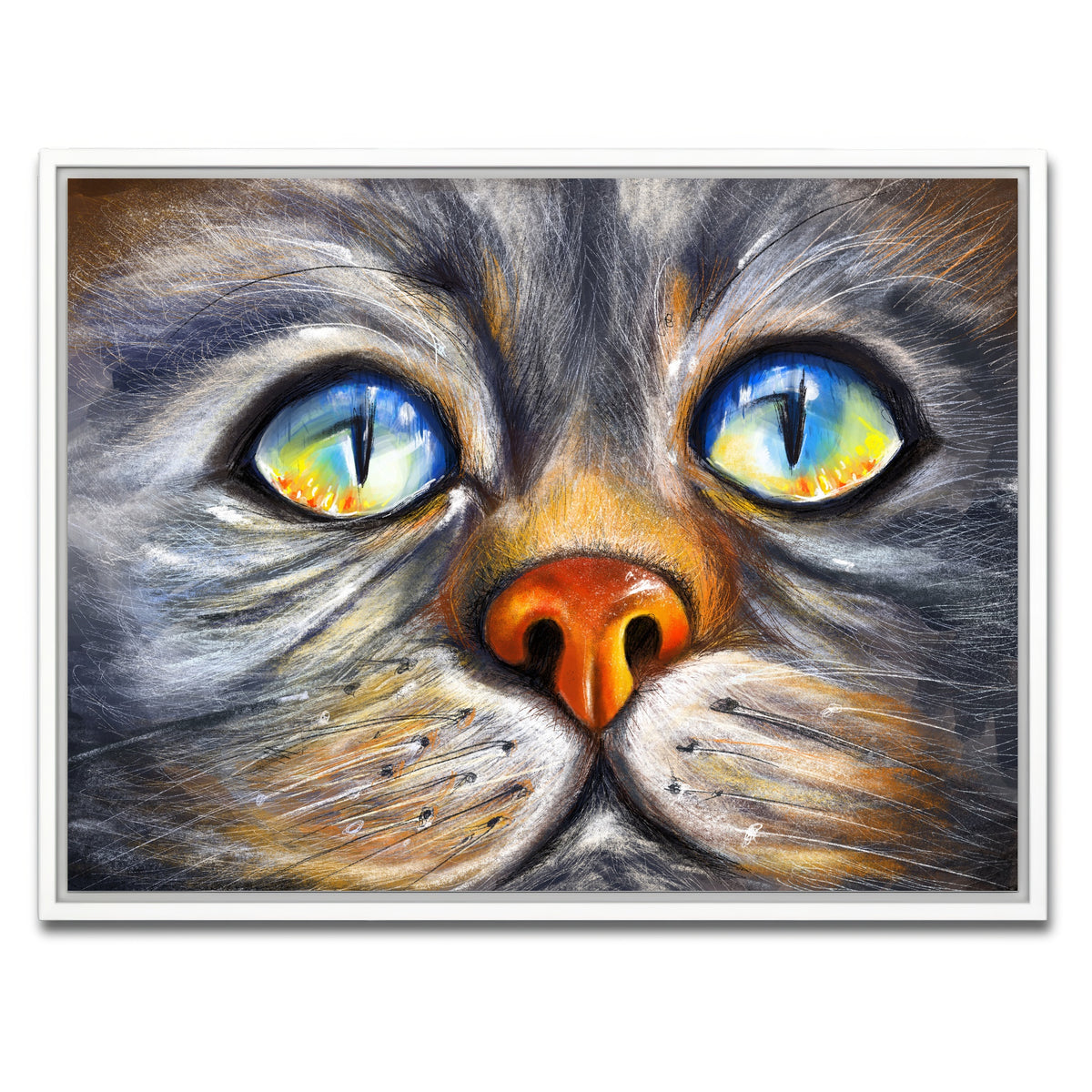 AUTO-MOCKUP WHITE | Cat Eyes | 1 Piece | White Framed Canvas | group=4x3