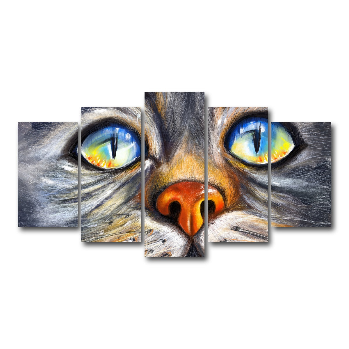 AUTO-MOCKUP WHITE | Cat Eyes | 5 Piece | Gallery Wrap Canvas | group=5_normal
