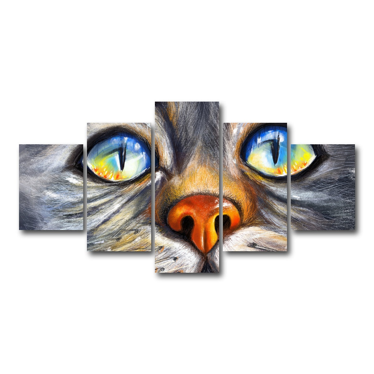 AUTO-MOCKUP WHITE | Cat Eyes | 5 Piece | Gallery Wrap Canvas | group=5_short