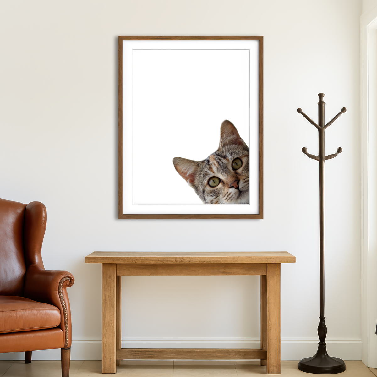 AUTO-MOCKUP ROOM | Cat Face Wall Art