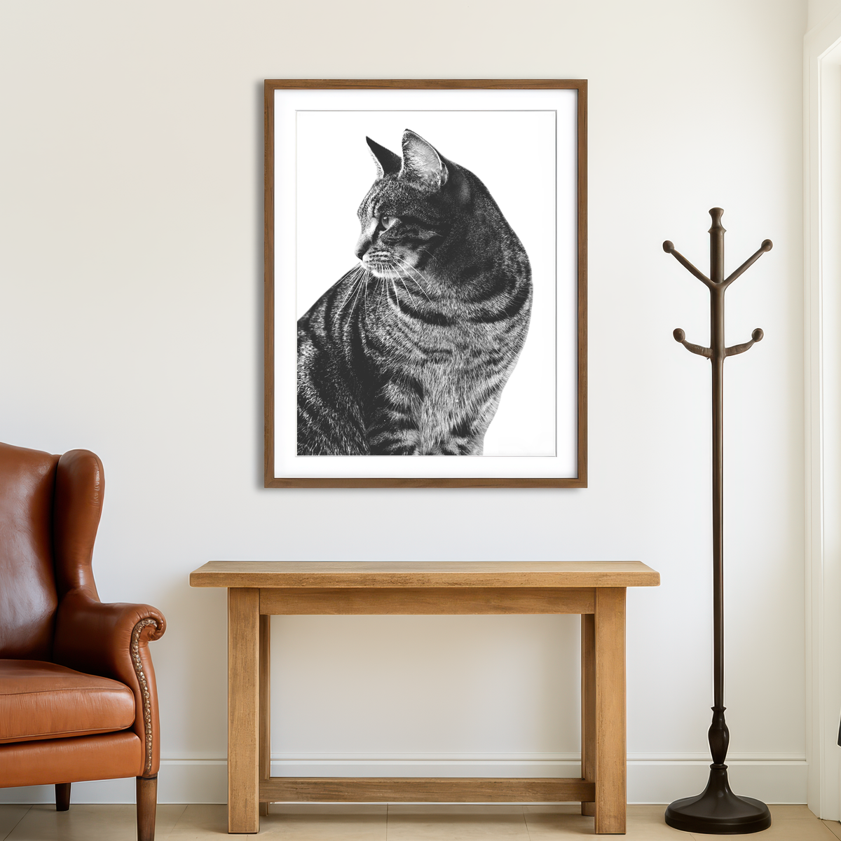 AUTO-MOCKUP ROOM | Cat Glance Wall Art
