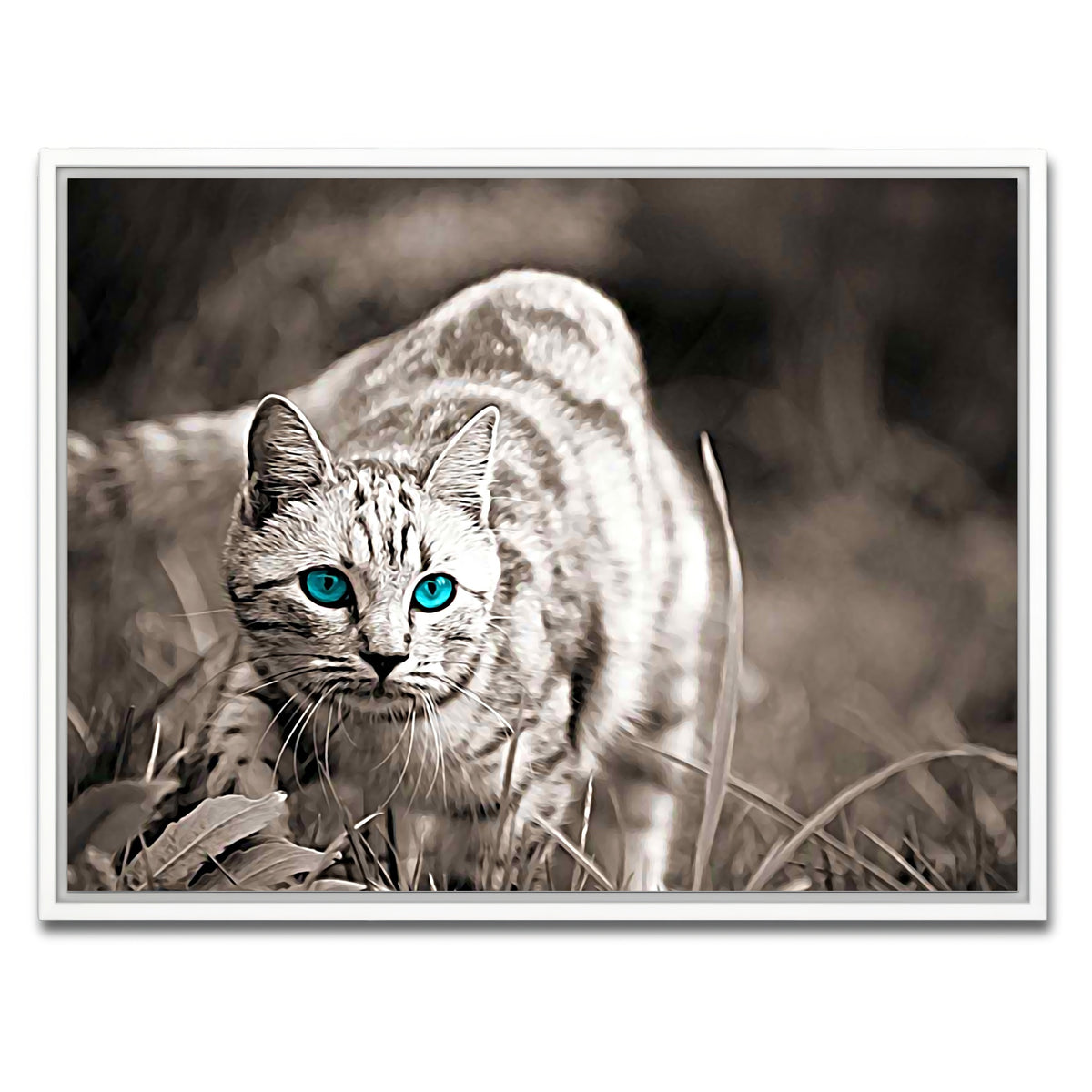 AUTO-MOCKUP WHITE | Cat On The Prowl Wall Art | 1 Piece | White Frame | group=4x3