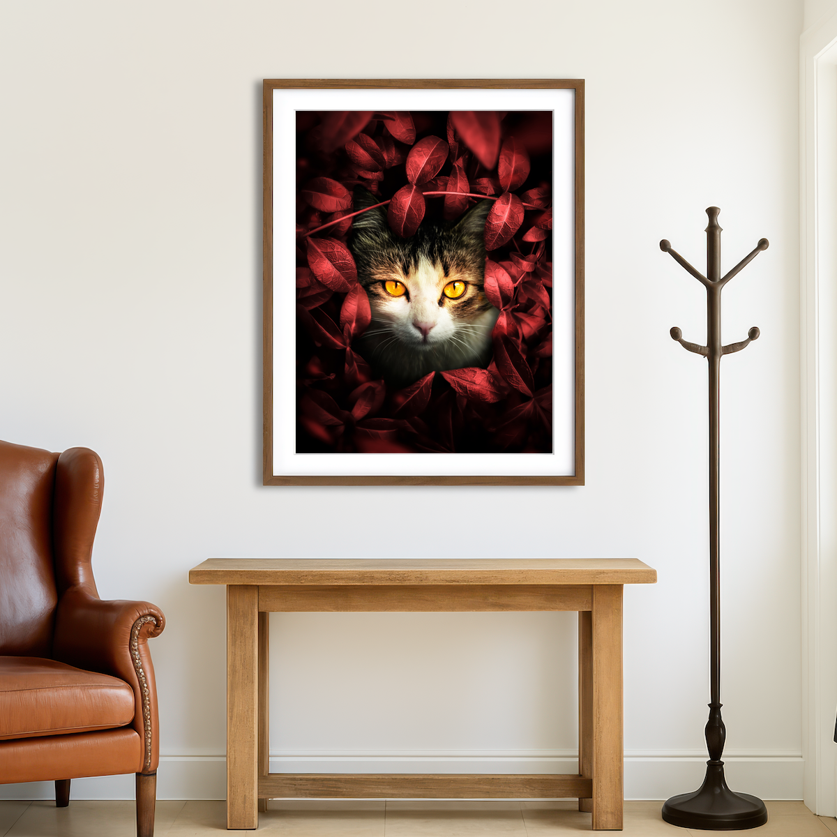 AUTO-MOCKUP ROOM | Cat Hunting Wall Art