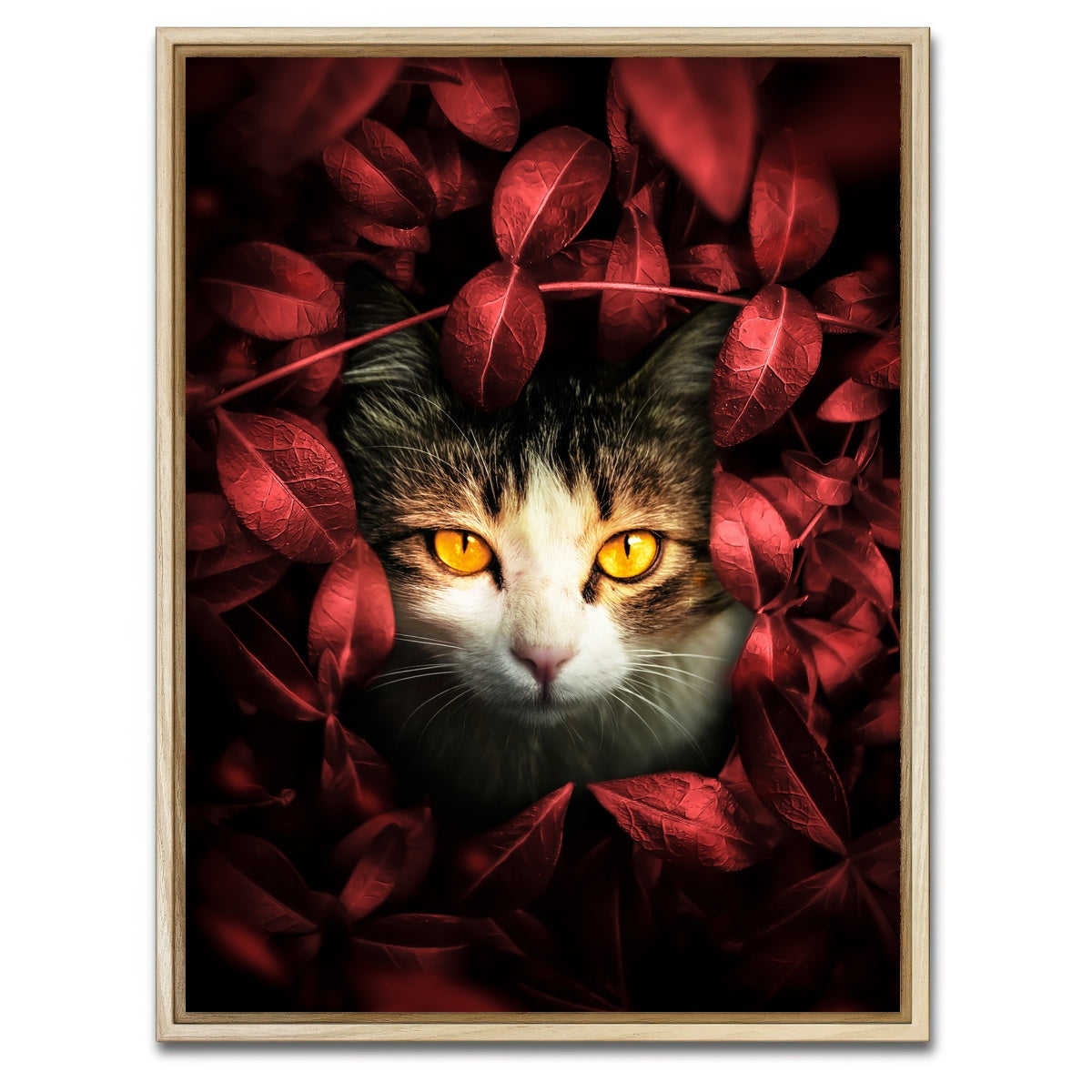 AUTO-MOCKUP WHITE | Cat hunting | 1 Piece | Natural Framed Canvas | group=3x4