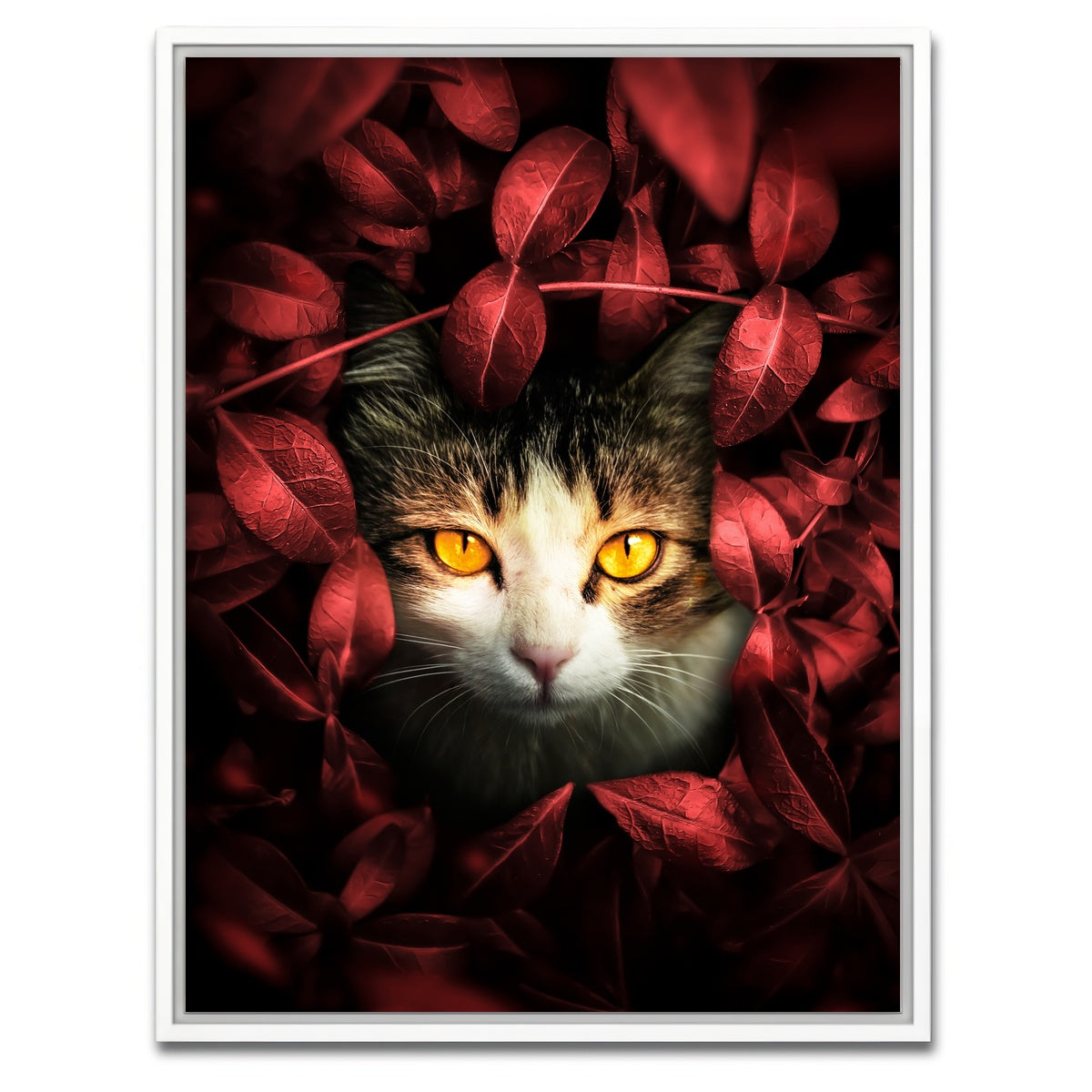 AUTO-MOCKUP WHITE | Cat hunting | 1 Piece | White Framed Canvas | group=3x4
