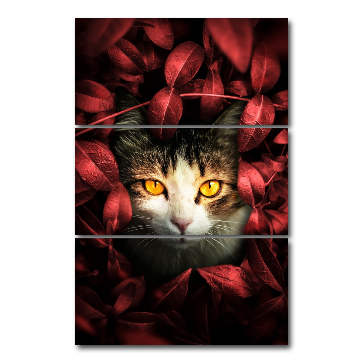AUTO-MOCKUP WHITE | Cat hunting | 3 Piece | Gallery Wrap Canvas | group=12x24_stacked