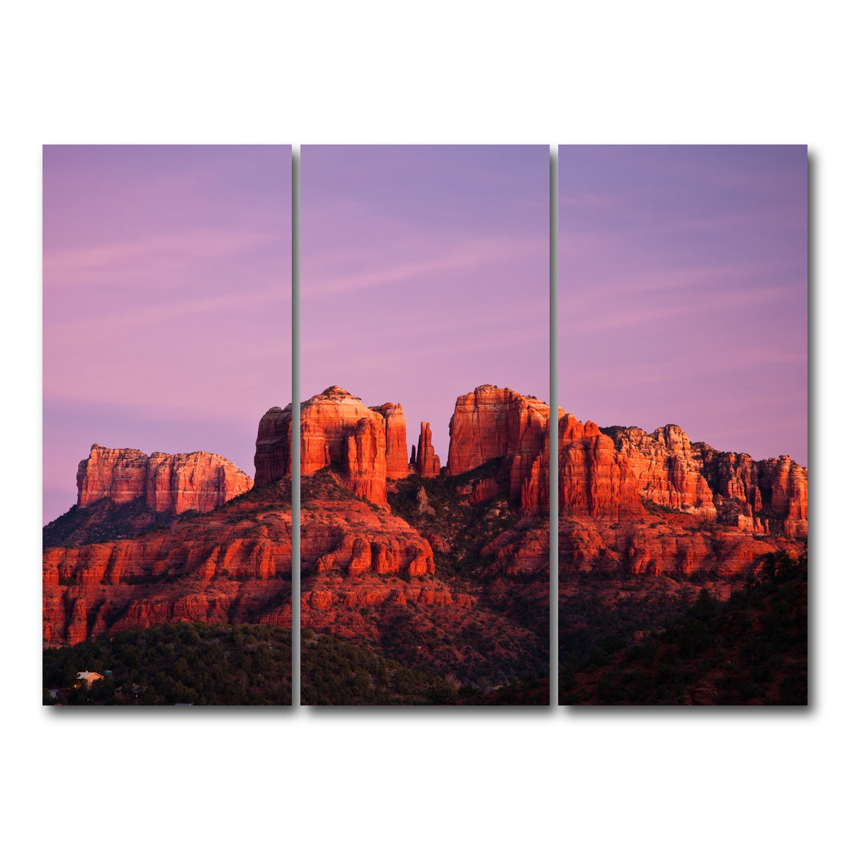 AUTO-MOCKUP WHITE | Cathedral Rock | 3 Piece | Gallery Wrap Canvas | group=8x18