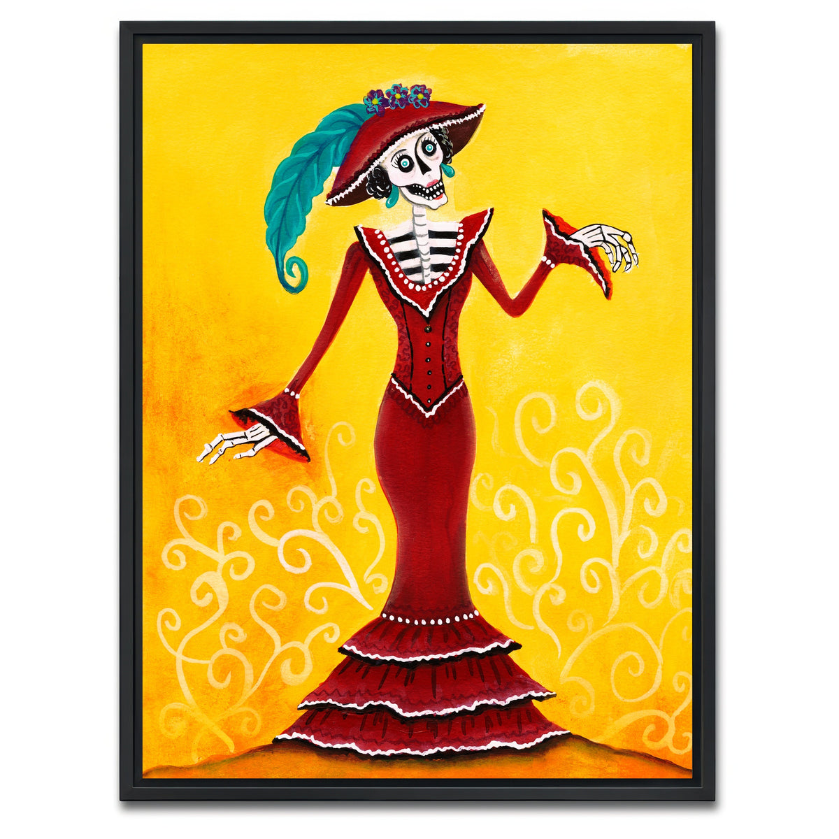 AUTO-MOCKUP WHITE | Catrina Skeleton | 1 Piece | Black Framed Canvas | group=3x4