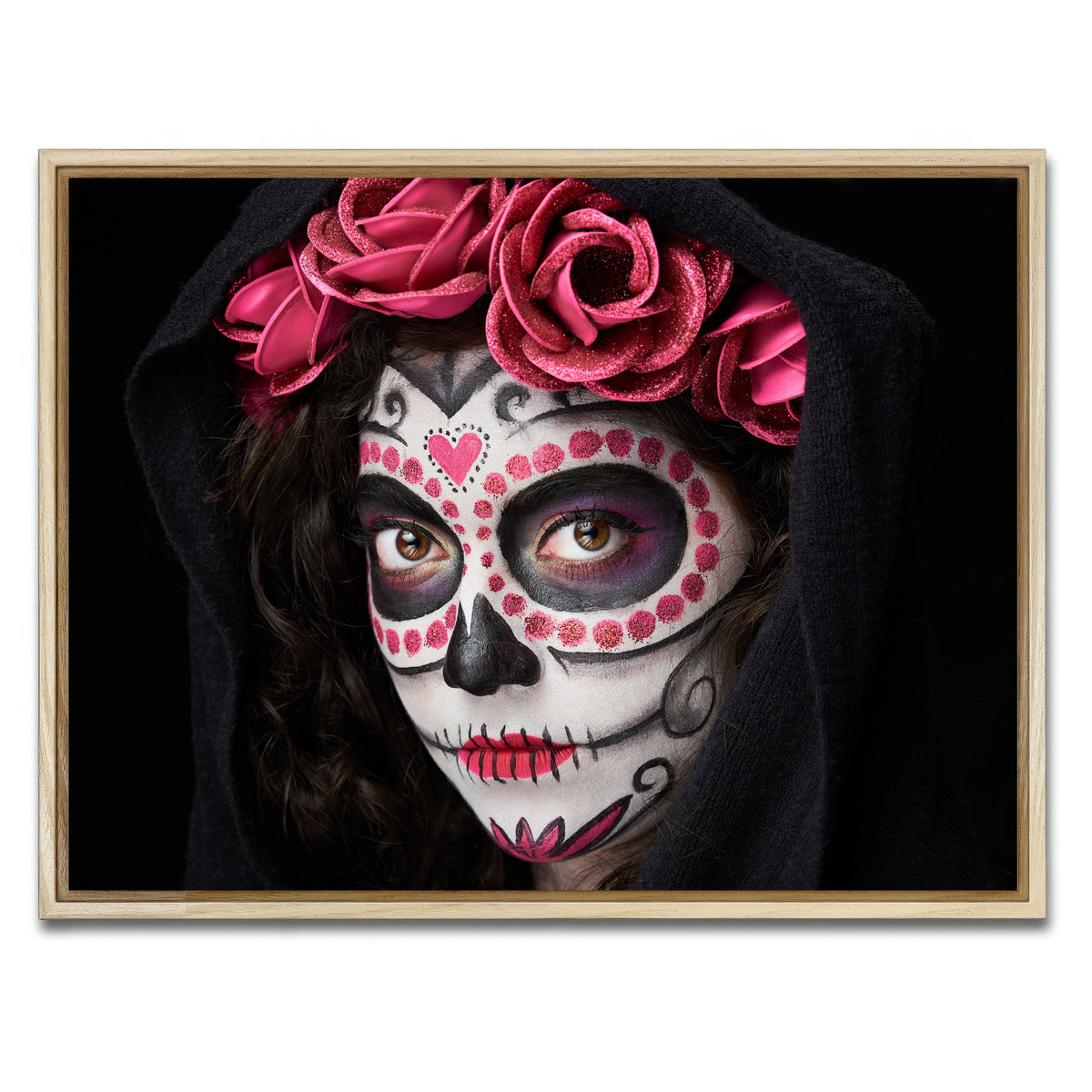 AUTO-MOCKUP WHITE | Catrina skull look | 1 Piece | Natural Framed Canvas | group=4x3