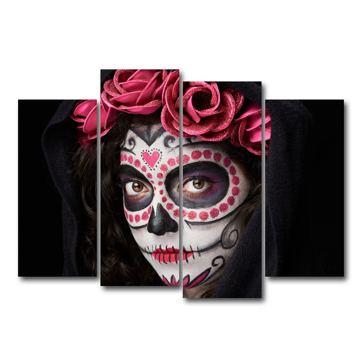 AUTO-MOCKUP WHITE | Catrina skull look | 4 Piece | Gallery Wrap Canvas | group=4_normal