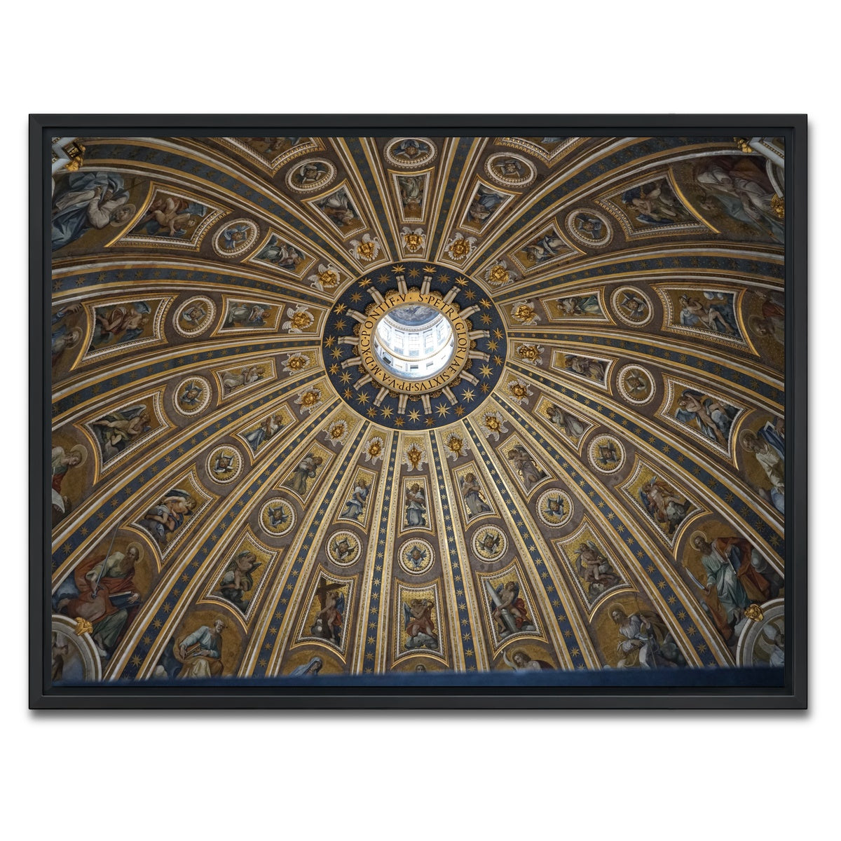 AUTO-MOCKUP WHITE | Ceiling of St. Peter's Basilica, Vatican City | 1 Piece | Black Framed Canvas | group=4x3