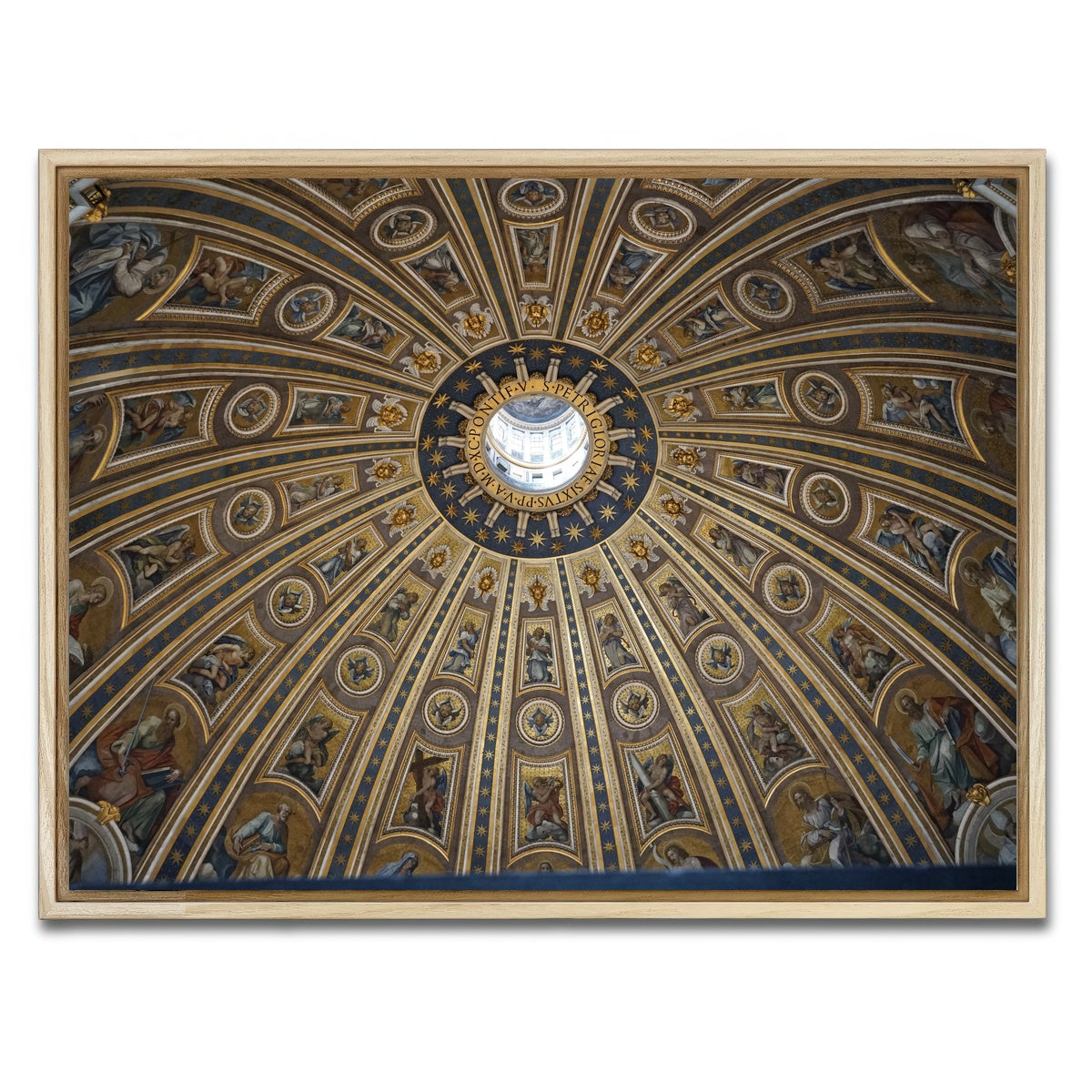 AUTO-MOCKUP WHITE | Ceiling of St. Peter's Basilica, Vatican City | 1 Piece | Natural Framed Canvas | group=4x3