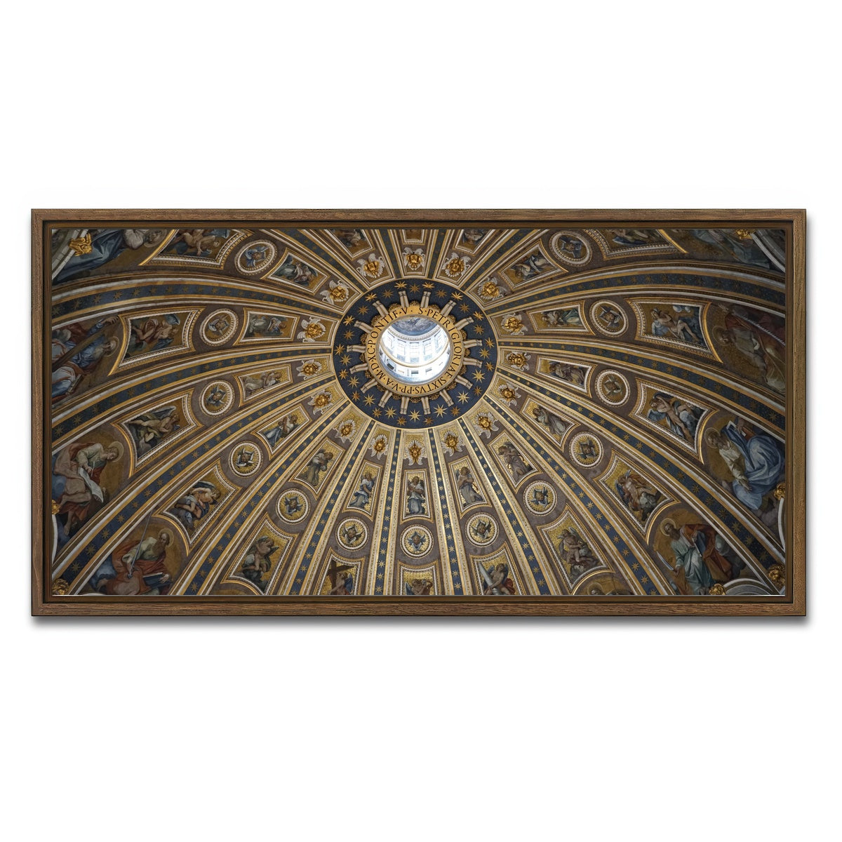 AUTO-MOCKUP WHITE | Ceiling of St. Peter's Basilica, Vatican City | 1 Piece | Walnut Framed Canvas | group=2x1