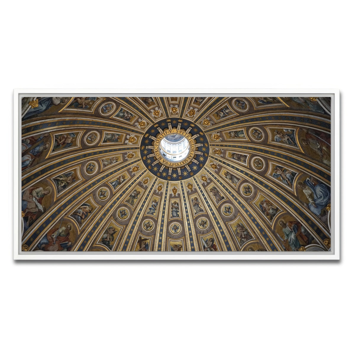 AUTO-MOCKUP WHITE | Ceiling of St. Peter's Basilica, Vatican City | 1 Piece | White Framed Canvas | group=2x1