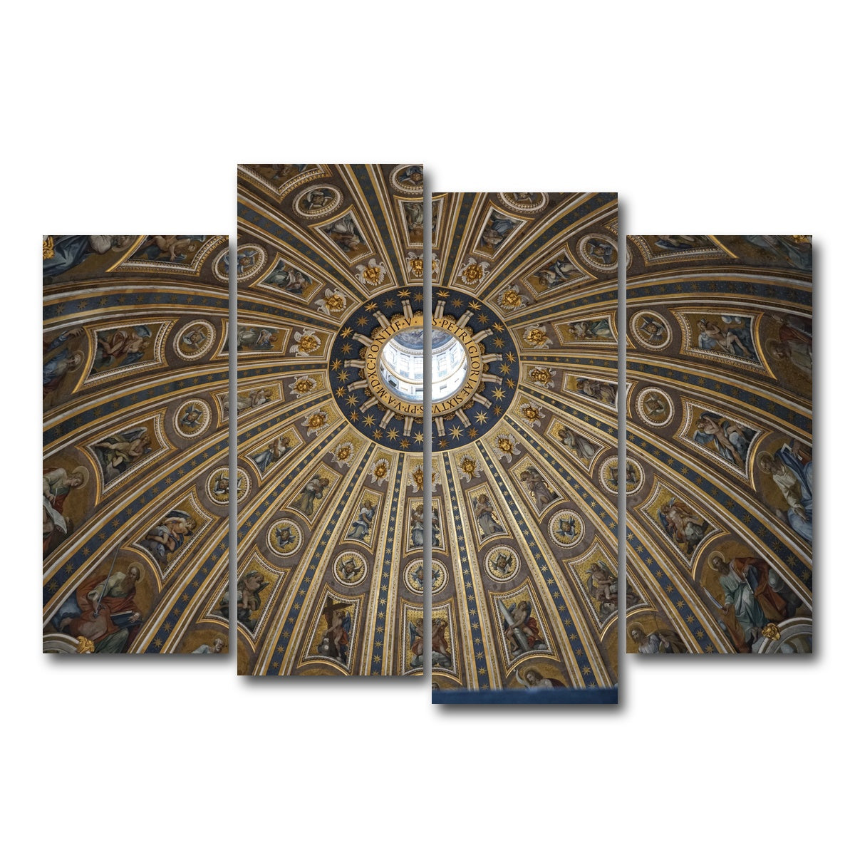 AUTO-MOCKUP WHITE | Ceiling of St. Peter's Basilica, Vatican City | 4 Piece | Gallery Wrap Canvas | group=4_normal