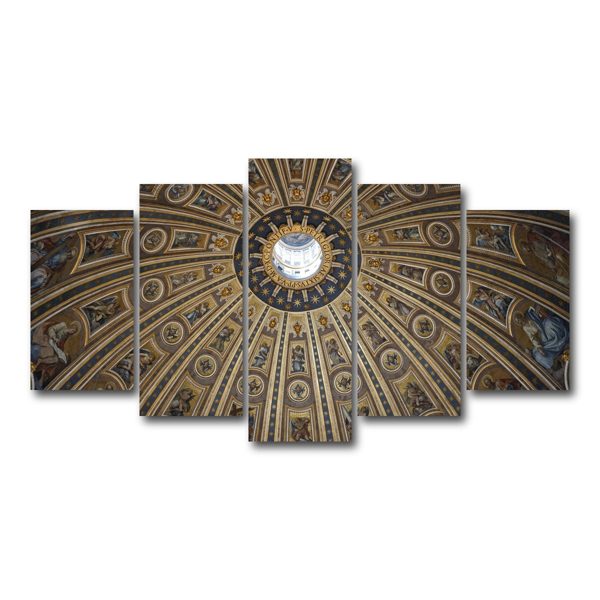 AUTO-MOCKUP WHITE | Ceiling of St. Peter's Basilica, Vatican City | 5 Piece | Gallery Wrap Canvas | group=5_normal