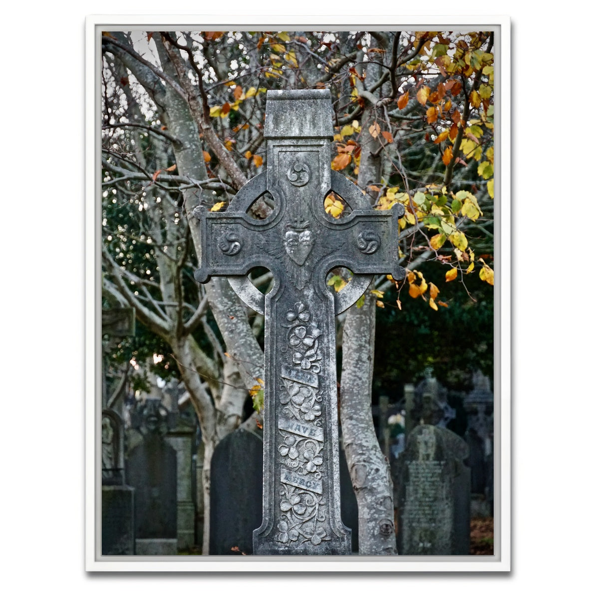 AUTO-MOCKUP WHITE | Celtic Cross, Dublin | 1 Piece | White Framed Canvas | group=3x4