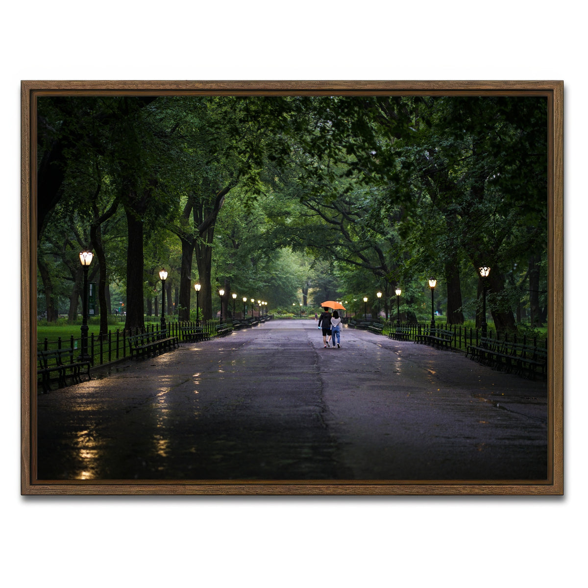 AUTO-MOCKUP WHITE | Central Park Walk | 1 Piece | Walnut Framed Canvas | group=4x3
