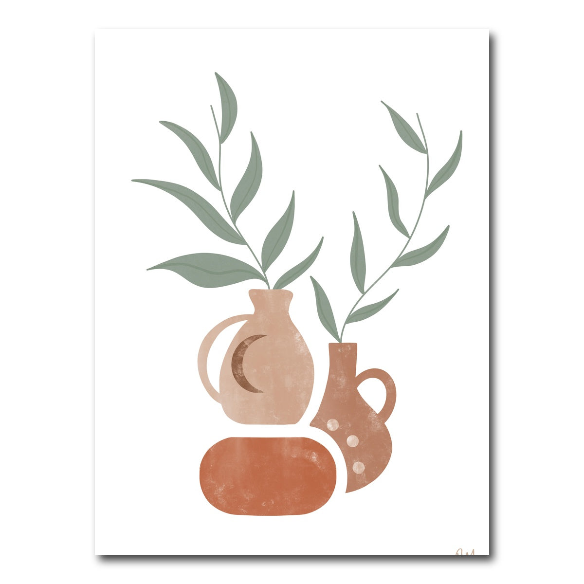 AUTO-MOCKUP WHITE | Ceramics Green Leaves | 1 Piece | Gallery Wrap Canvas | group=3x4