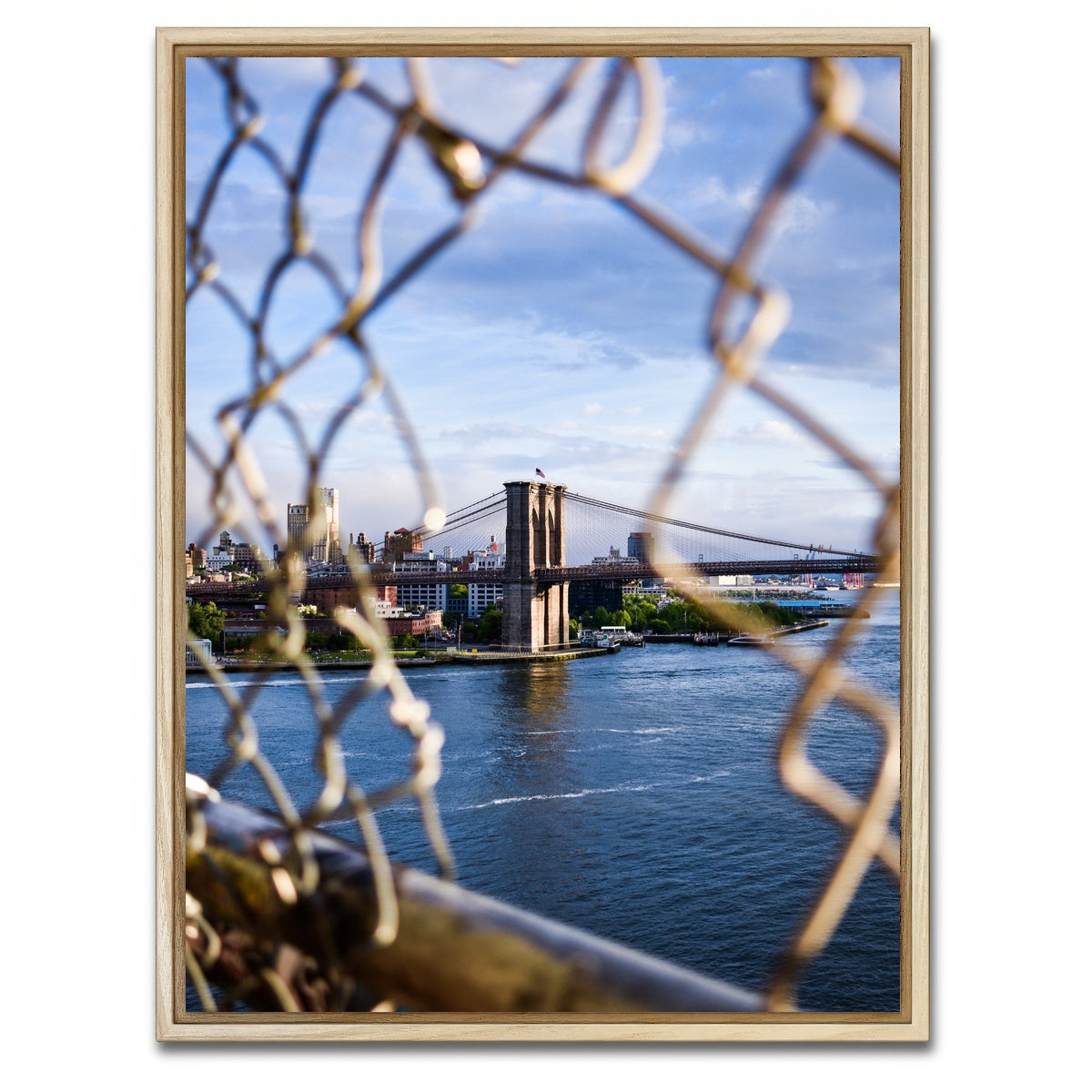 AUTO-MOCKUP WHITE | Chain Link BK Bridge | 1 Piece | Natural Framed Canvas | group=3x4